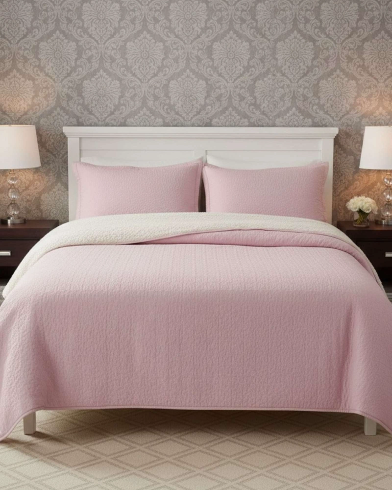 COBERTOR COLCHA QUILT SHERPA OTOÑO INVIERNO 2 PLAZAS - 1