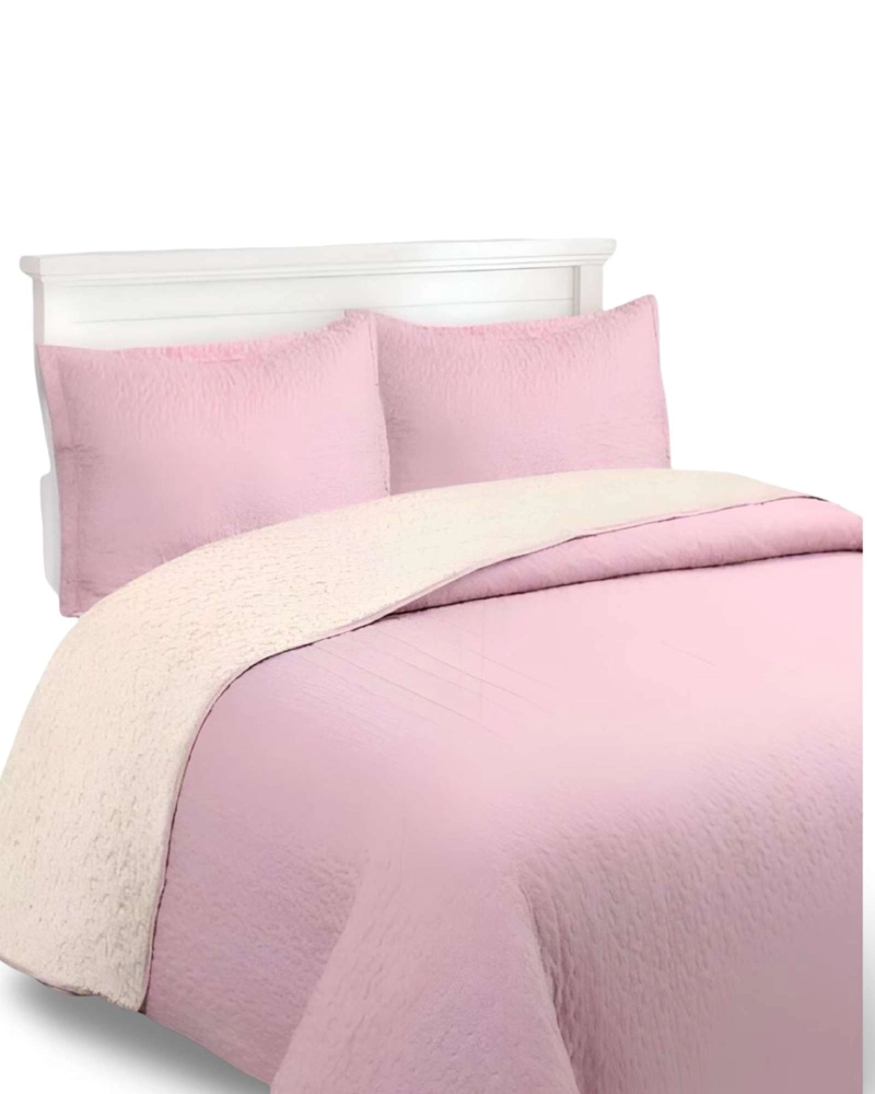 COBERTOR COLCHA QUILT SHERPA OTOÑO INVIERNO 2 PLAZAS - 5