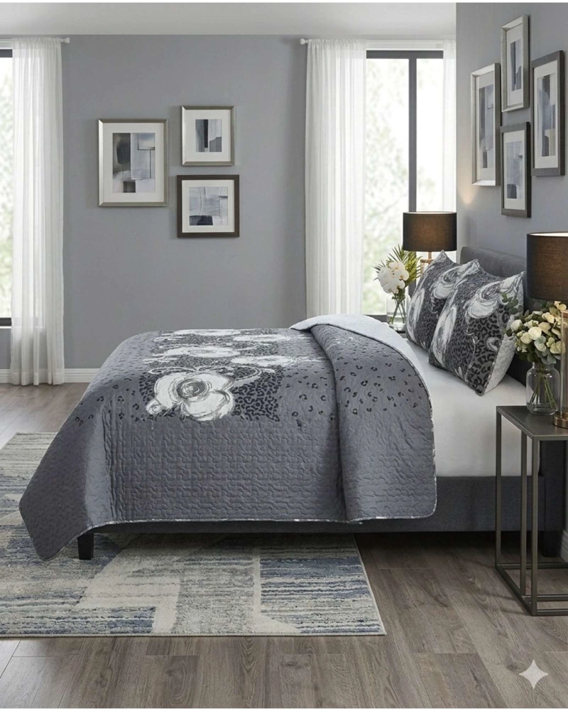 COBERTOR COLCHA QUILT SHERPA OTOÑO INVIERNO 2 PLAZAS - 4