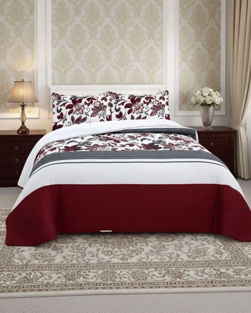 COBERTOR COLCHA QUILT SHERPA OTOÑO INVIERNO 2 PLAZAS - 1