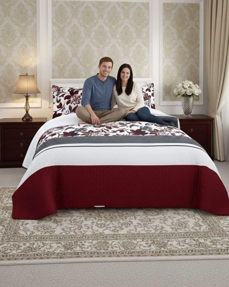 COBERTOR COLCHA QUILT SHERPA OTOÑO INVIERNO 2 PLAZAS - 3