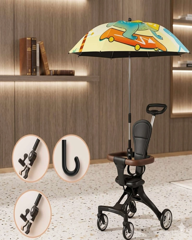 PARASOL UNIVERSAL PARA COCHECITO BEBE  FLEXIBLE CON FILTRO UV PREMIUM - 2