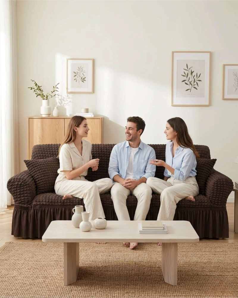 FUNDA DE SOFA TURCA DE 1 CUERPO DISEÑO PREMIUM CON FALDON - 4