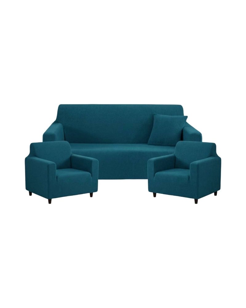 SET FUNDAS ELASTICAS 3+1+1 PARA SOFA TIPO T - TELA SPANDEX TEXTURIZADA - 5