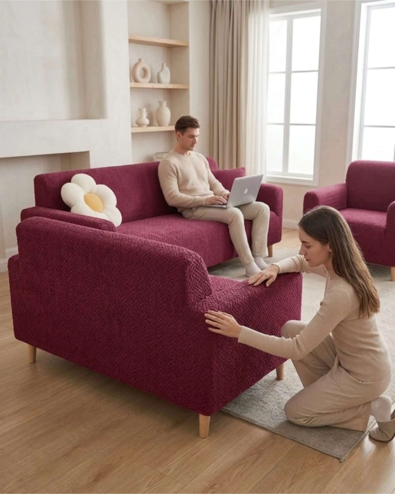 JUEGO DE CUBRE SILLON 3+1+1 TEXTURIZADO PREMIUM - 1