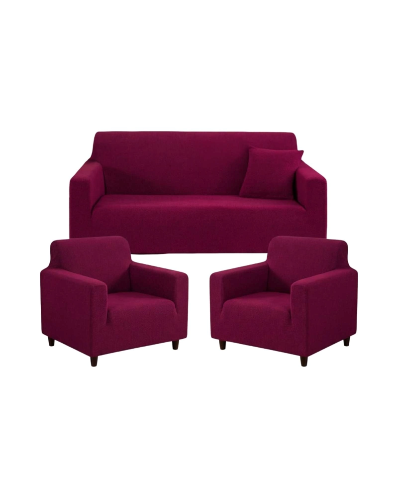 SET FUNDAS ELASTICAS 3+1+1 PARA SOFA TIPO T - TELA SPANDEX TEXTURIZADA - 5
