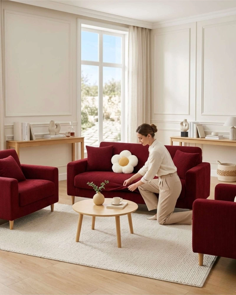 FUNDA CUBRE SILLON 3+1+1 PROTECTOR DE TELA REFORZADA LAVABLE - 5