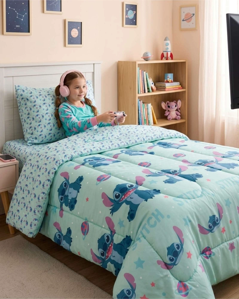 PLUMON OFICIAL STITCH PLANETA 1.5 PLAZAS CON FUNDA - 7