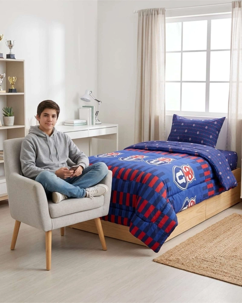 PLUMON U. DE CHILE AZUL PLAZA Y MEDIA CON FUNDA - 1