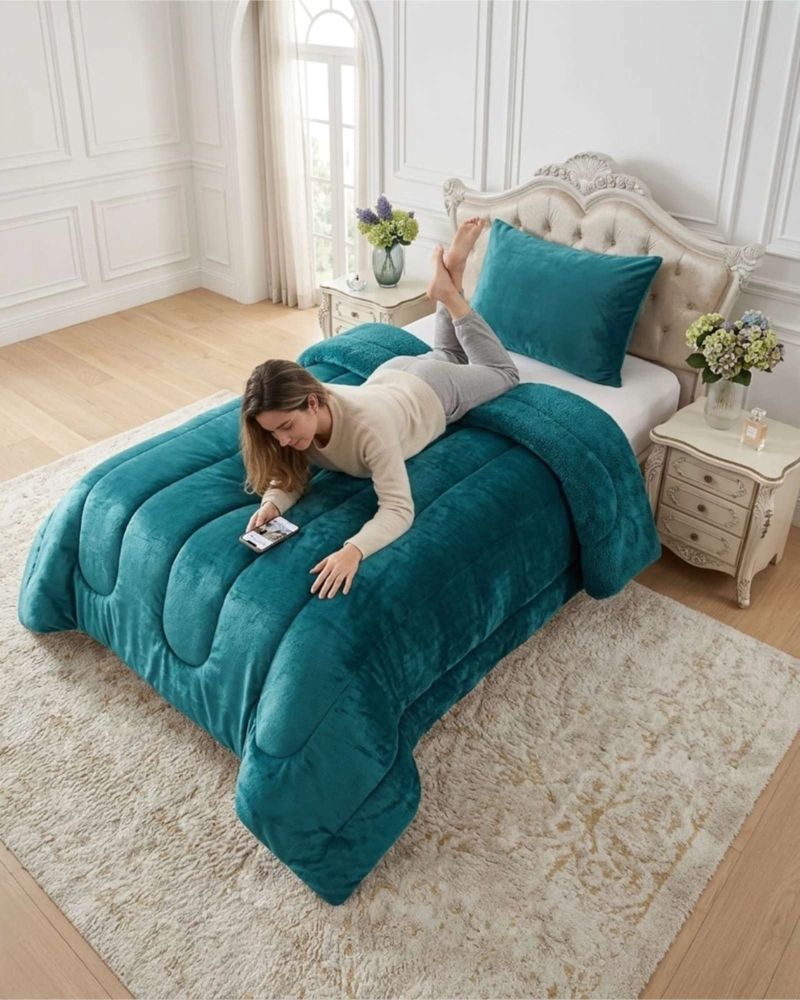 CUBRECAMA DE INVIERNO PLUSH CON CHIPORRO 1,5 PLAZAS - 1