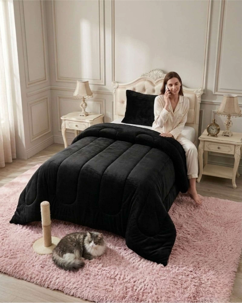 CUBRECAMA DE INVIERNO PLUSH CON CHIPORRO 1,5 PLAZAS - 6