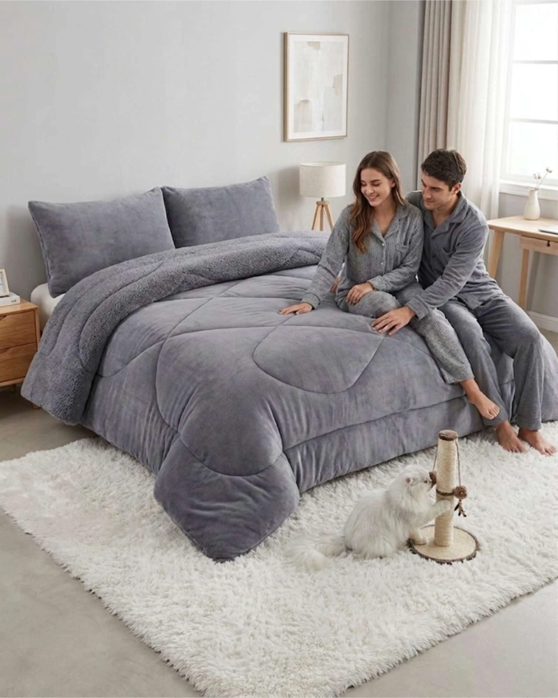CUBRECAMAS SHERPA 2 PLAZAS PLUSH ULTRA SUAVE DE LUJO - 5