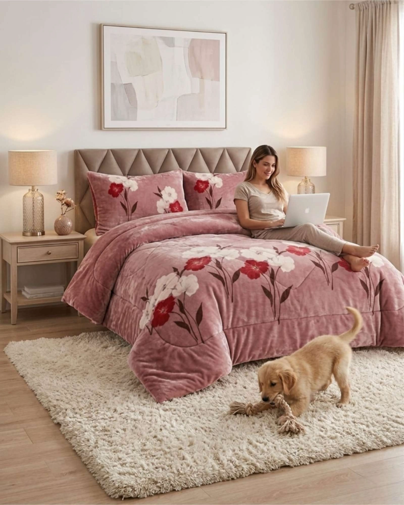 CUBRECAMAS SHERPA 2 PLAZAS PLUSH ULTRA SUAVE DE LUJO - 4