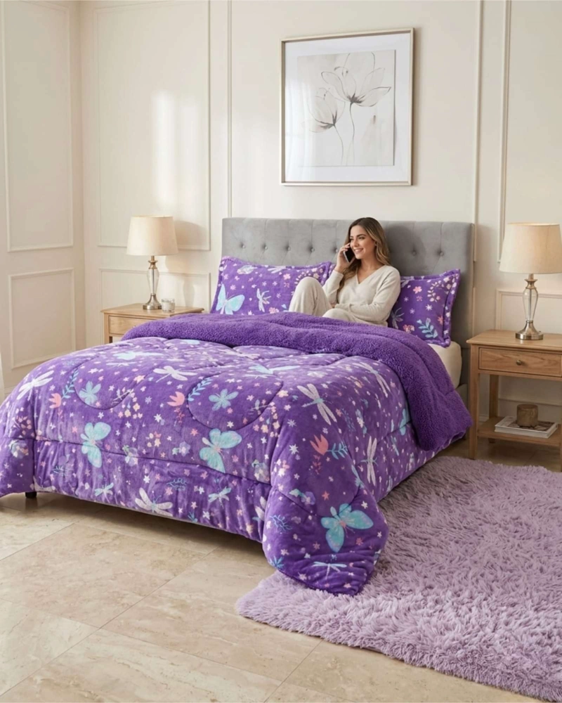 CUBRECAMAS SHERPA 2 PLAZAS PLUSH ULTRA SUAVE DE LUJO - 3