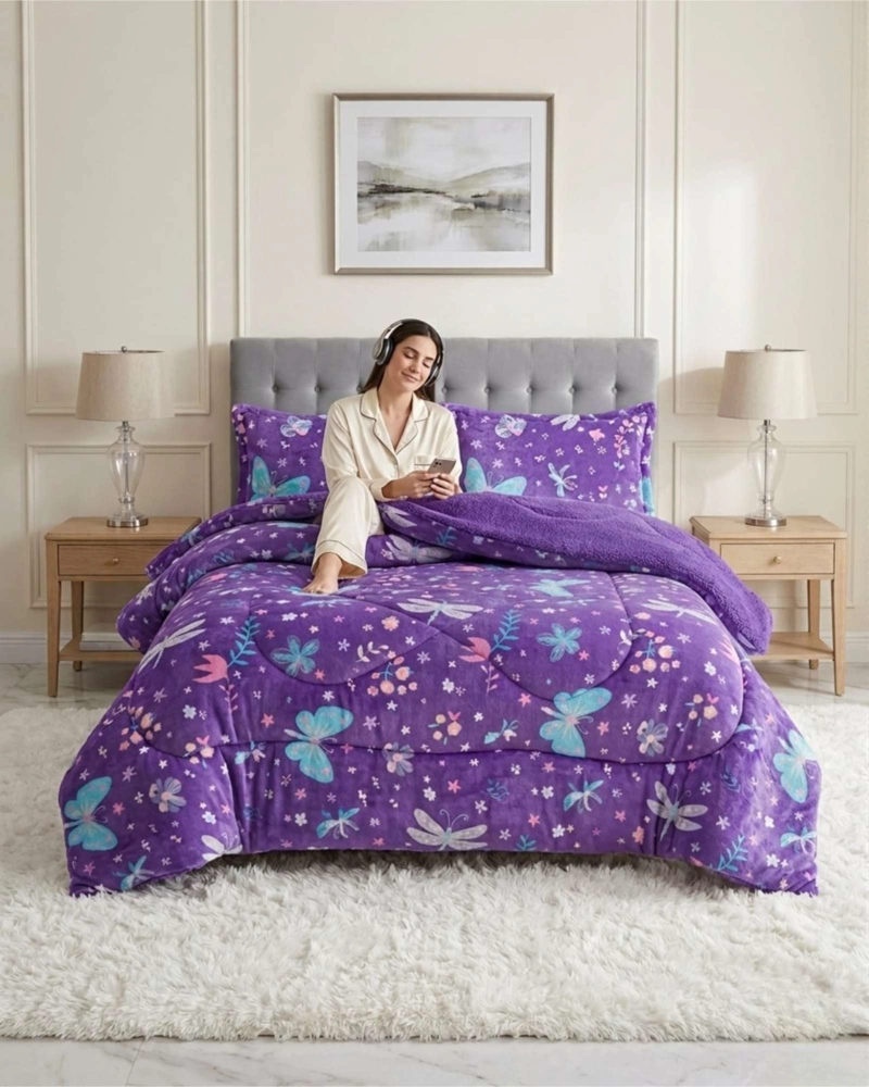 CUBRECAMAS SHERPA 2 PLAZAS PLUSH ULTRA SUAVE DE LUJO - 5