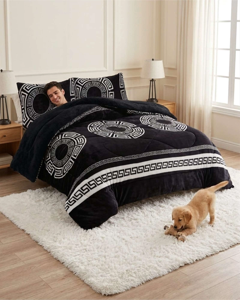 CUBRECAMAS SHERPA 2 PLAZAS PLUSH ULTRA SUAVE DE LUJO - 5