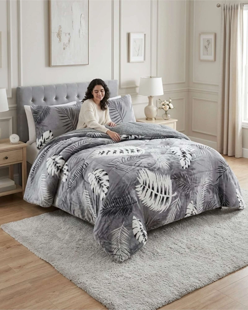 CUBRECAMAS SHERPA 2 PLAZAS PLUSH ULTRA SUAVE DE LUJO - 2