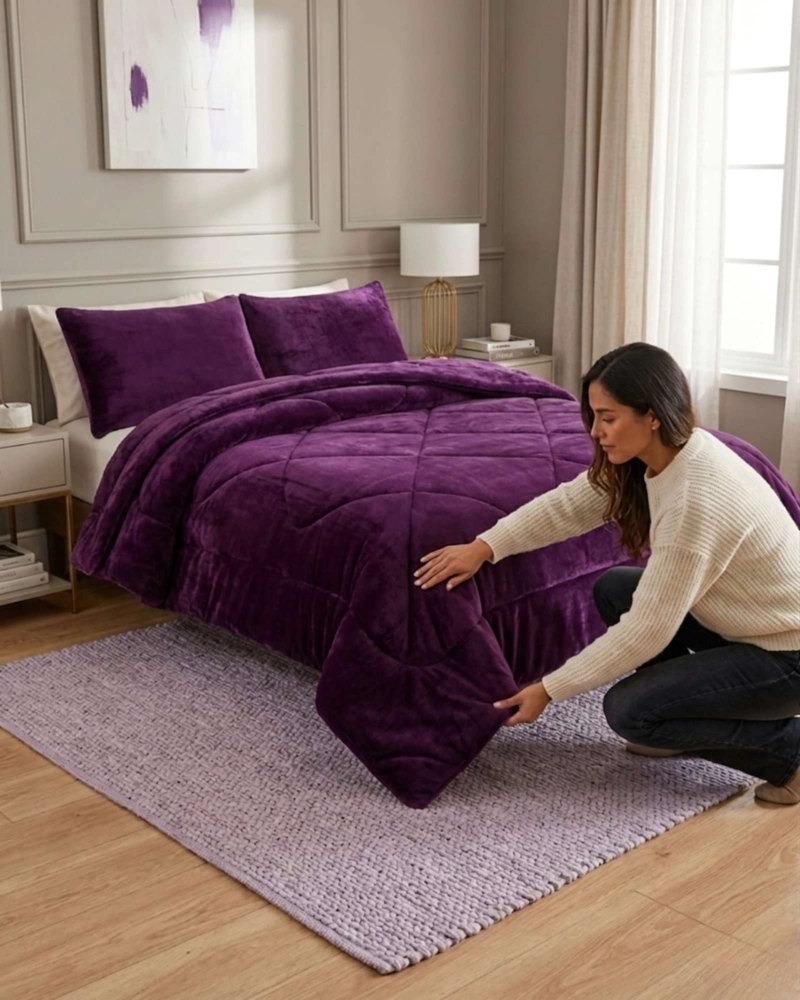 CUBRECAMAS SHERPA 2 PLAZAS PLUSH ULTRA SUAVE DE LUJO - 5