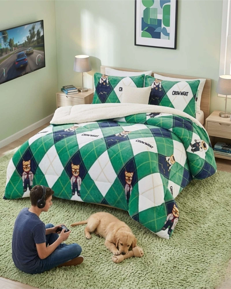 CUBRECAMAS SHERPA 2 PLAZAS PLUSH ULTRA SUAVE DE LUJO - 1