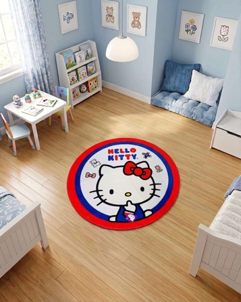 ALFOMBRA DE JUEGO PARA NIÑOS CIRCULAR SUAVE 80CM DE HELLO KITTY - 2