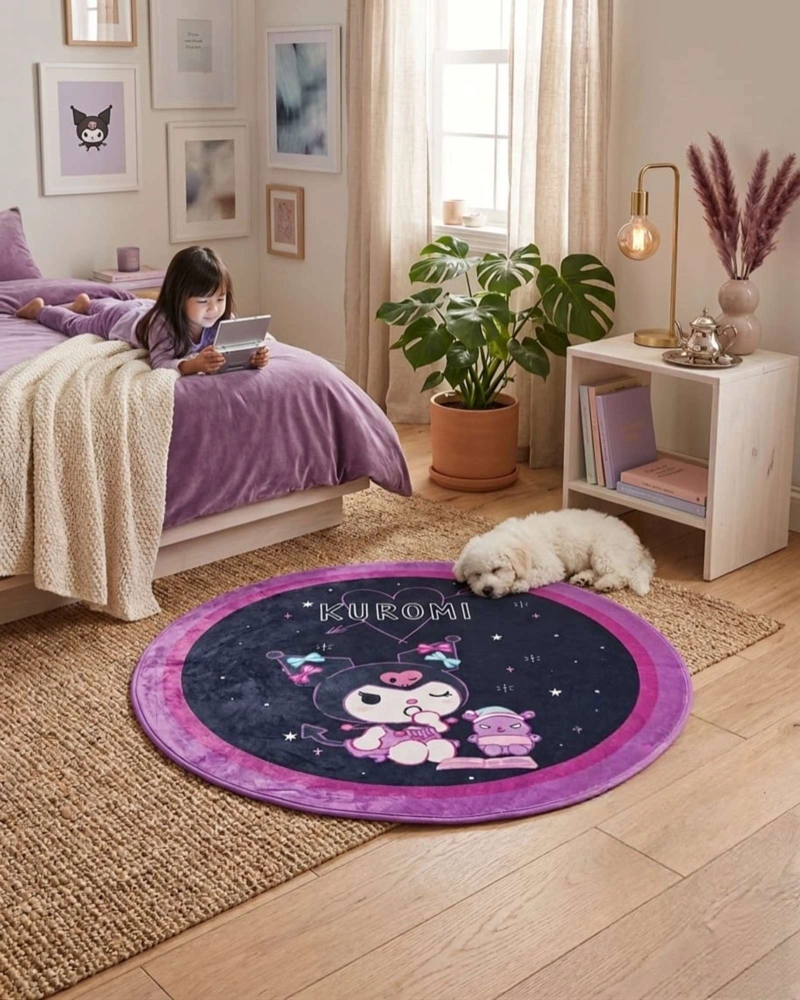 ALFOMBRA DE JUEGO PARA NIÑOS CIRCULAR SUAVE 80CM DE KUROMI - 1