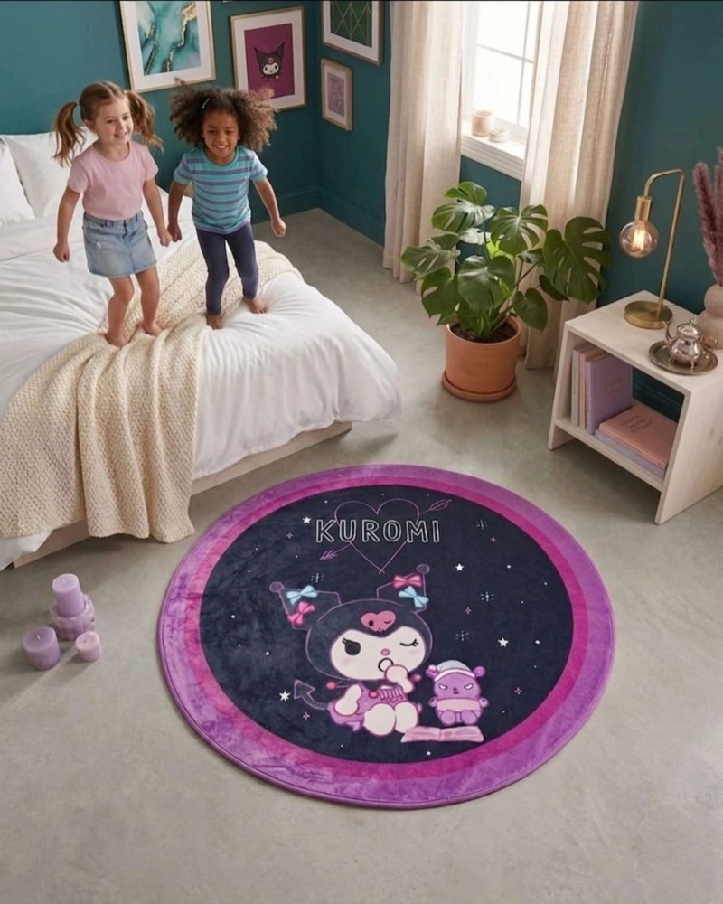 ALFOMBRA DE JUEGO PARA NIÑOS CIRCULAR SUAVE 80CM DE KUROMI - 2