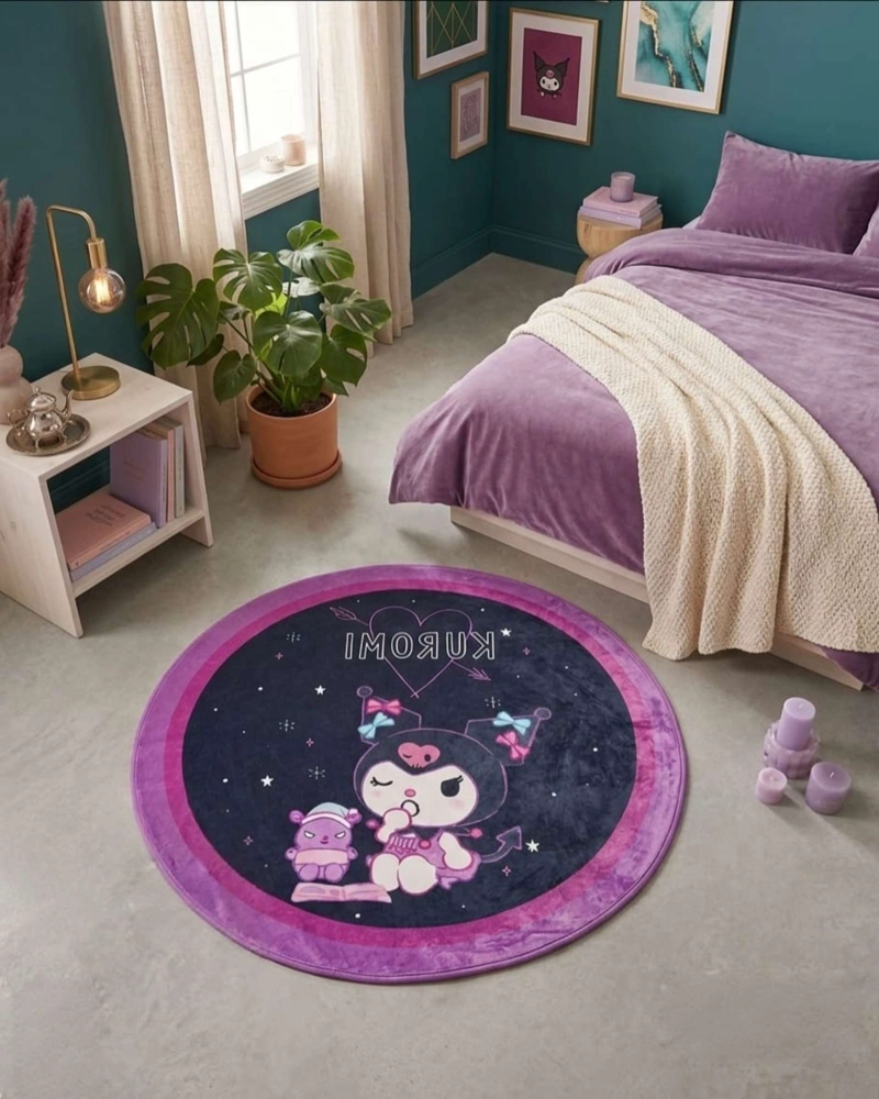 ALFOMBRA DE JUEGO PARA NIÑOS CIRCULAR SUAVE 80CM DE KUROMI - 3