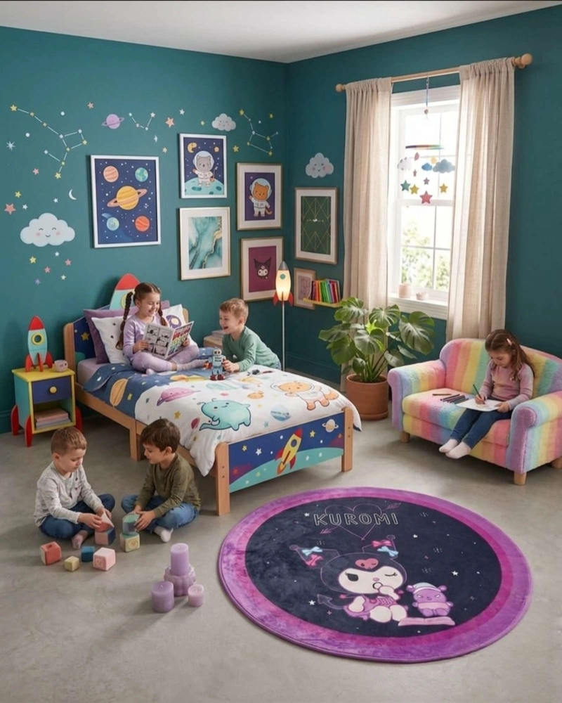 ALFOMBRA DE JUEGO PARA NIÑOS CIRCULAR SUAVE 80CM DE KUROMI - 4