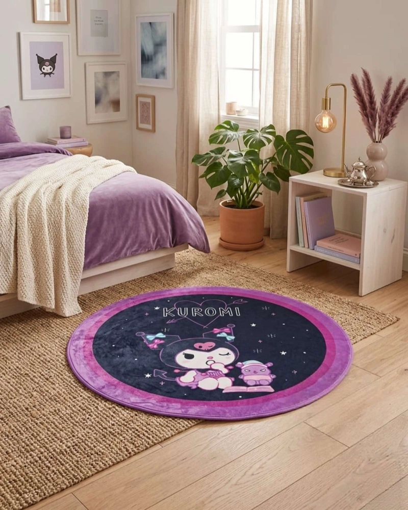 ALFOMBRA DE JUEGO PARA NIÑOS CIRCULAR SUAVE 80CM DE KUROMI - 5