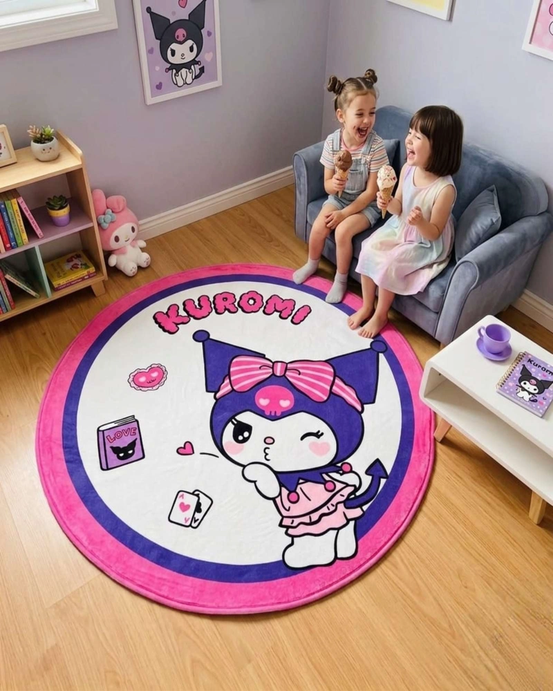 ALFOMBRA DE JUEGO PARA NIÑOS CIRCULAR SUAVE 80CM DE KUROMI - 1