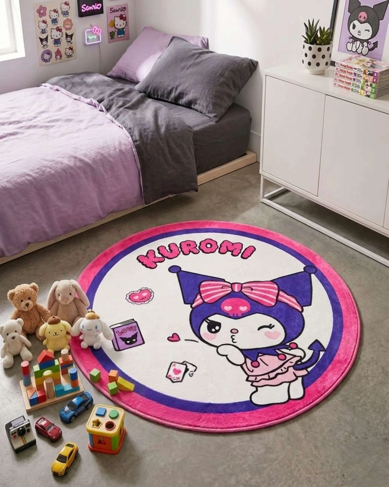 ALFOMBRA DE JUEGO PARA NIÑOS CIRCULAR SUAVE 80CM DE KUROMI - 2