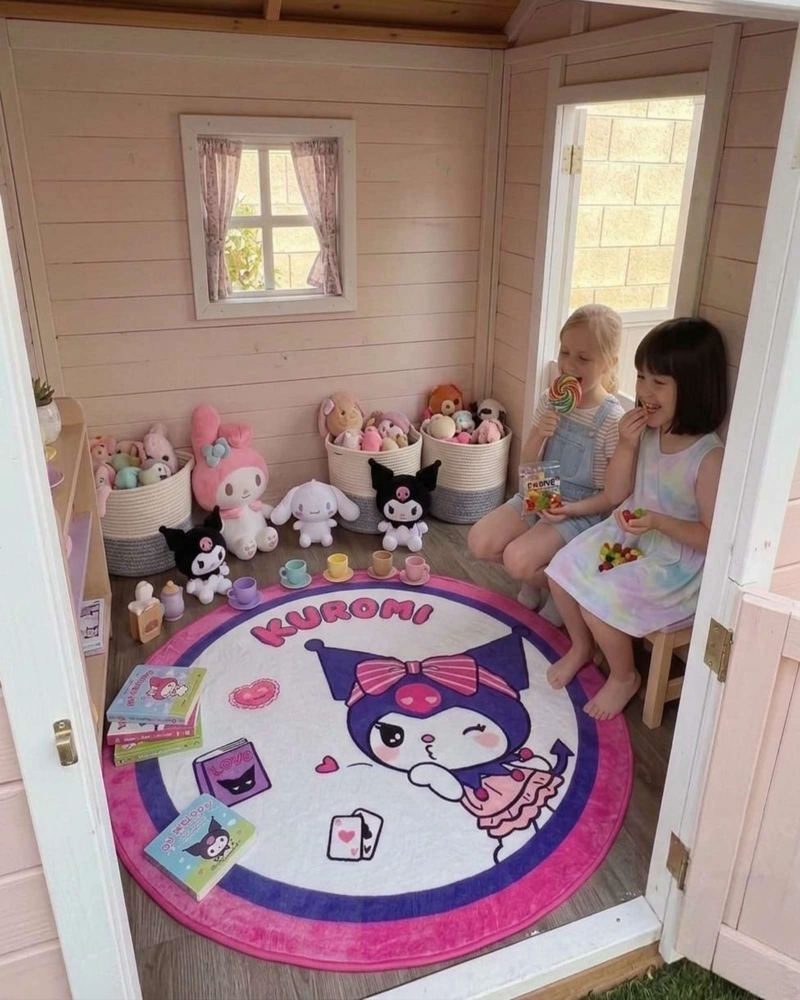 ALFOMBRA DE JUEGO PARA NIÑOS CIRCULAR SUAVE 80CM DE KUROMI - 3