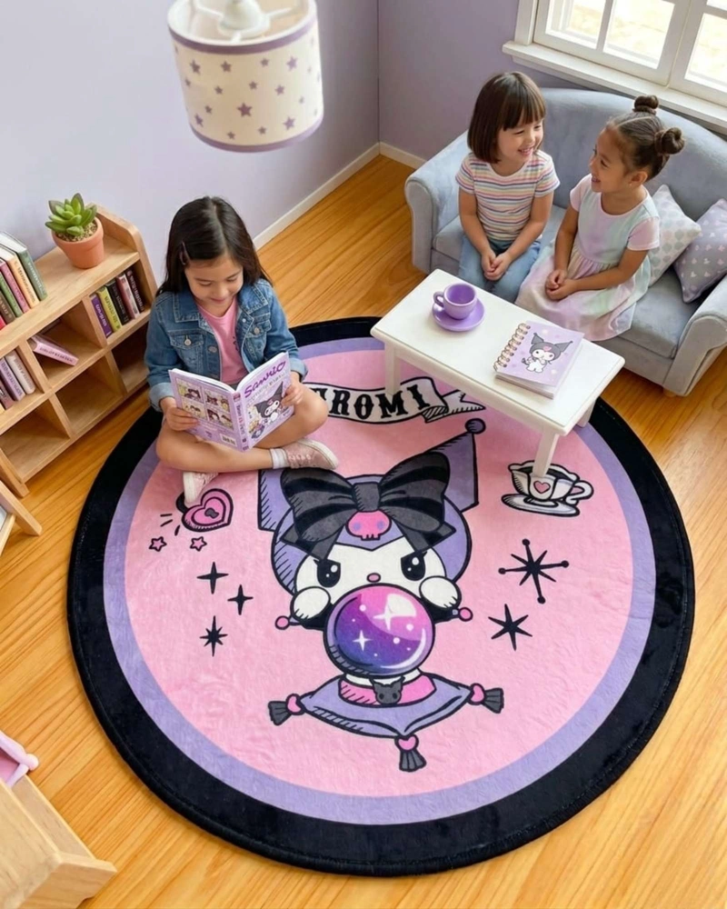 ALFOMBRA DE JUEGO PARA NIÑOS CIRCULAR SUAVE 80CM DE KUROMI - 1