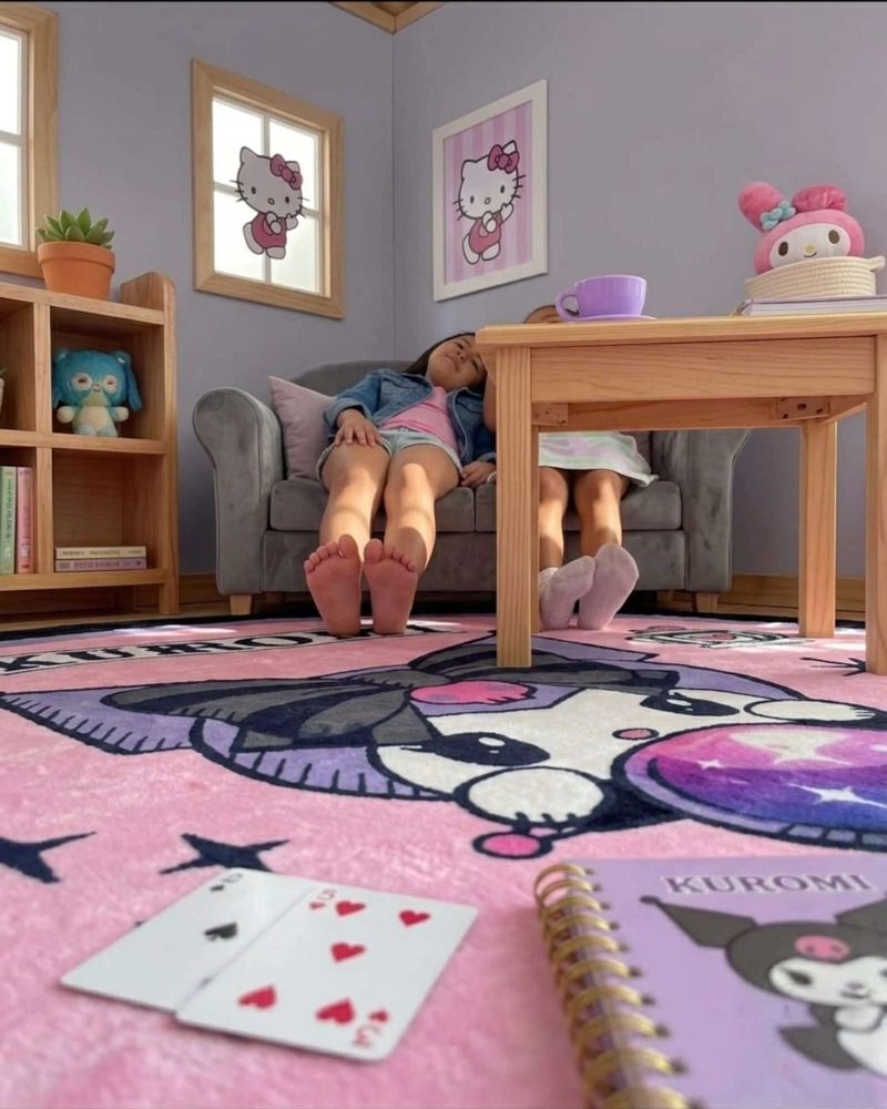 ALFOMBRA DE JUEGO PARA NIÑOS CIRCULAR SUAVE 80CM DE KUROMI - 5