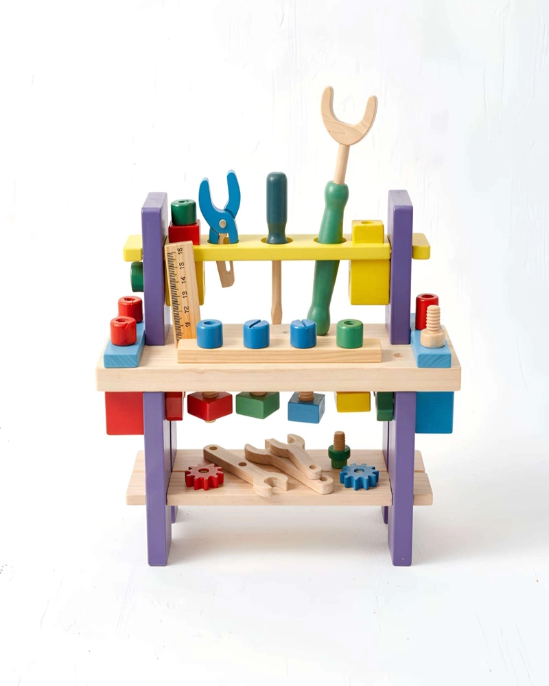 BANCO DE HERRAMIENTAS MADERA JUGUETE DIDACTICO TALLER INFANTIL - 6