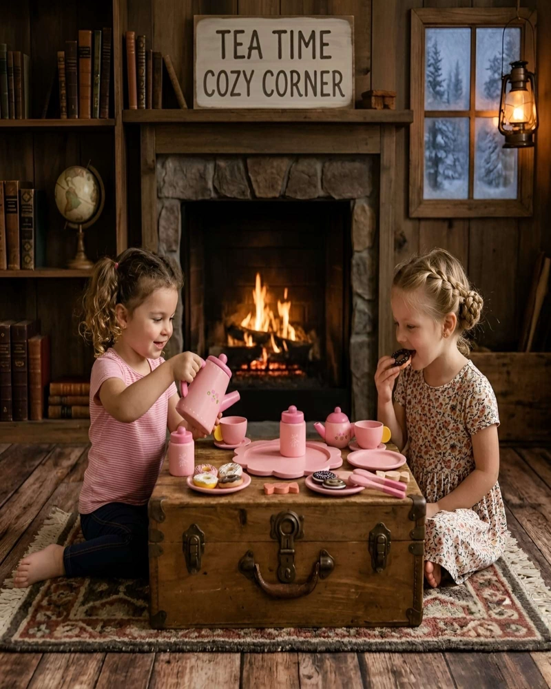 SET DE TE  DE MADERA INFANTIL JUGUETE DE COCINA Y POSTRES - 3