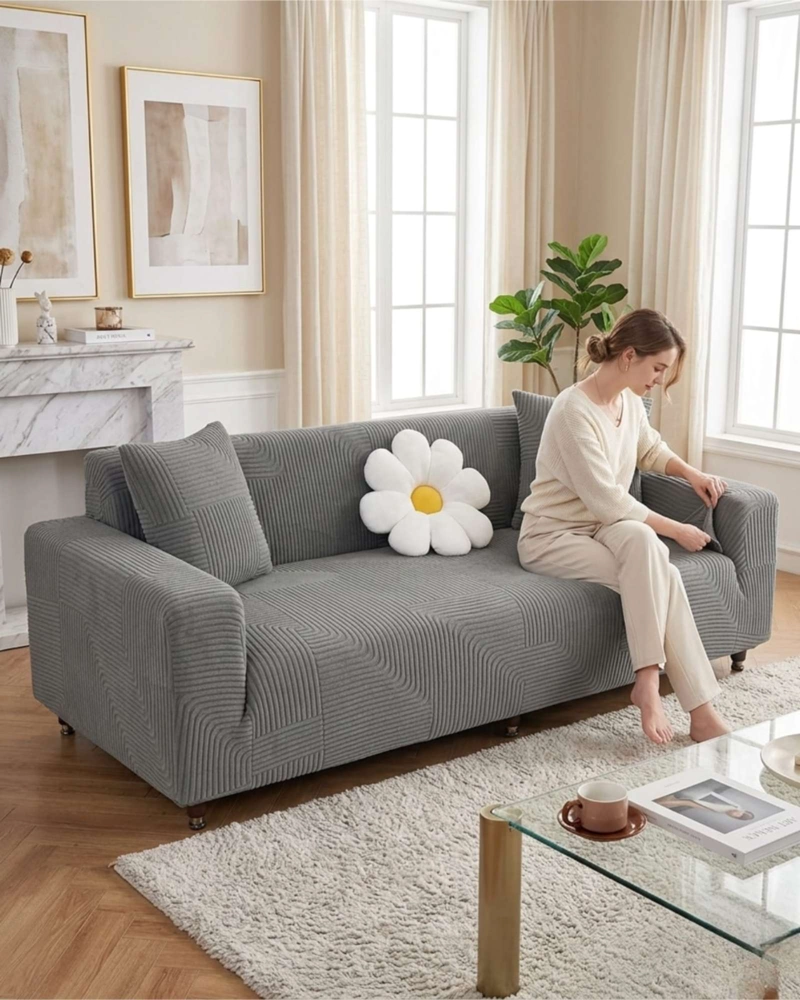 FUNDA ELASTICA PARA SOFA 4 CUERPOS POLAR TEXTURIZADO - 1