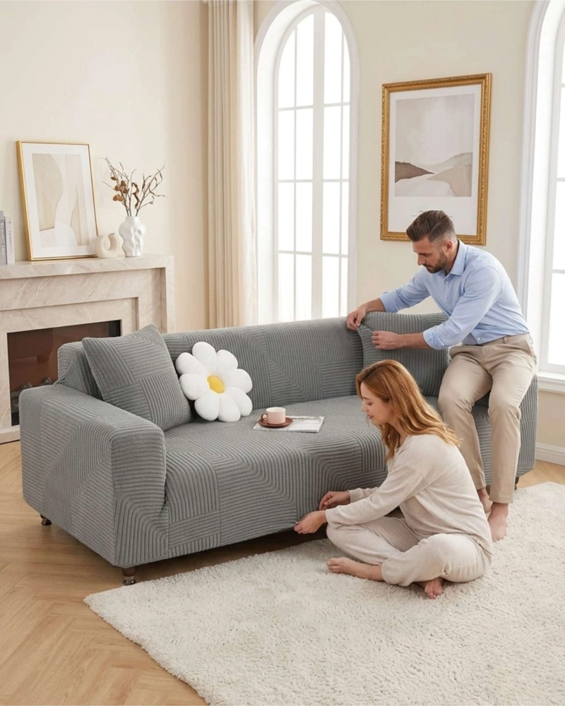 FUNDA ELASTICA PARA SOFA 4 CUERPOS POLAR TEXTURIZADO - 5