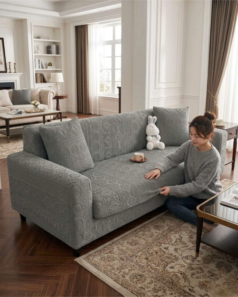 FUNDA ELASTICA PARA SOFA 4 CUERPOS POLAR TEXTURIZADO - 2