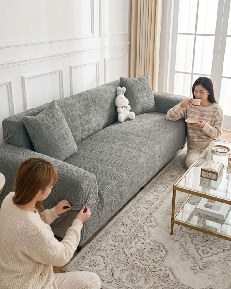 FUNDA ELASTICA PARA SOFA 4 CUERPOS POLAR TEXTURIZADO - 3