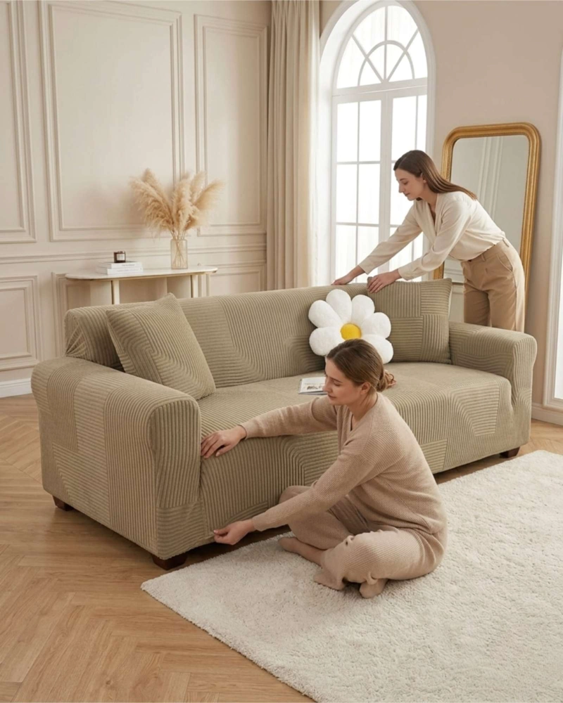 FUNDA ELASTICA PARA SOFA 4 CUERPOS POLAR TEXTURIZADO - 4