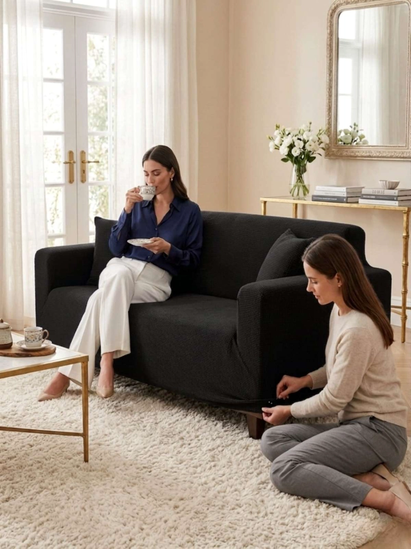 FUNDA CUADRILLE  PARA SOFA RENUEVA TU LIVING  (3 CUERPO) - 1