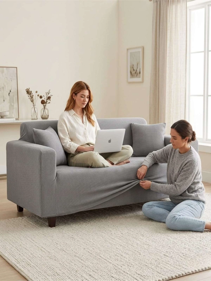 FUNDA CUADRILLE  PARA SOFA RENUEVA TU LIVING  (1 CUERPO) - 1