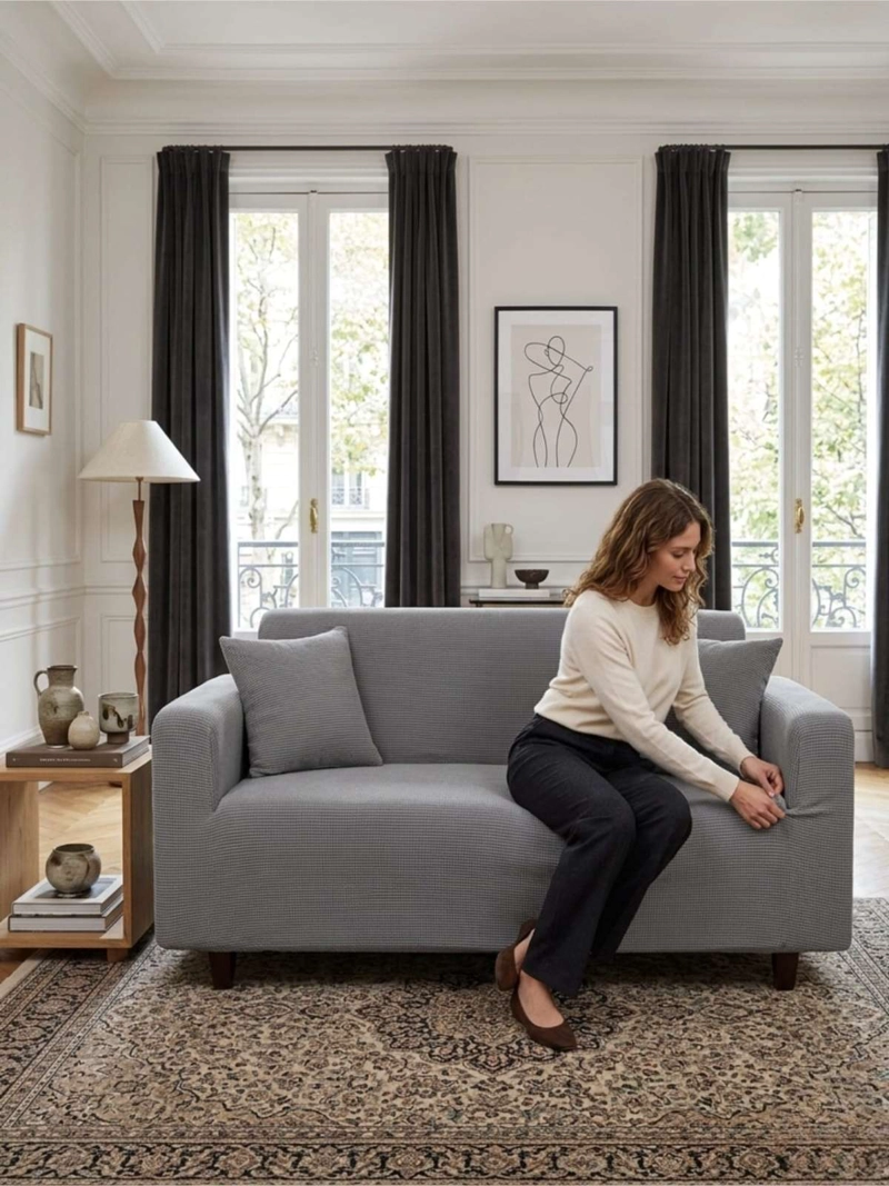 FUNDA CUADRILLE  PARA SOFA RENUEVA TU LIVING  (1 CUERPO) - 4