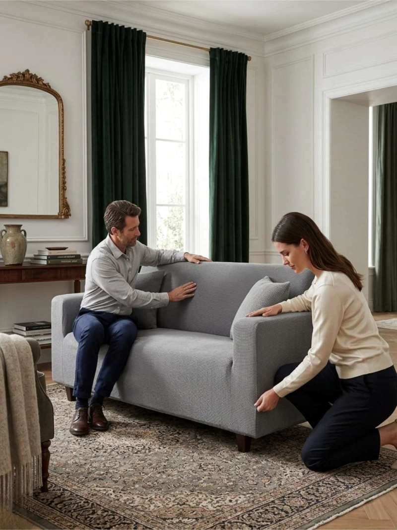 FUNDA CUADRILLE  PARA SOFA RENUEVA TU LIVING  (1 CUERPO) - 6