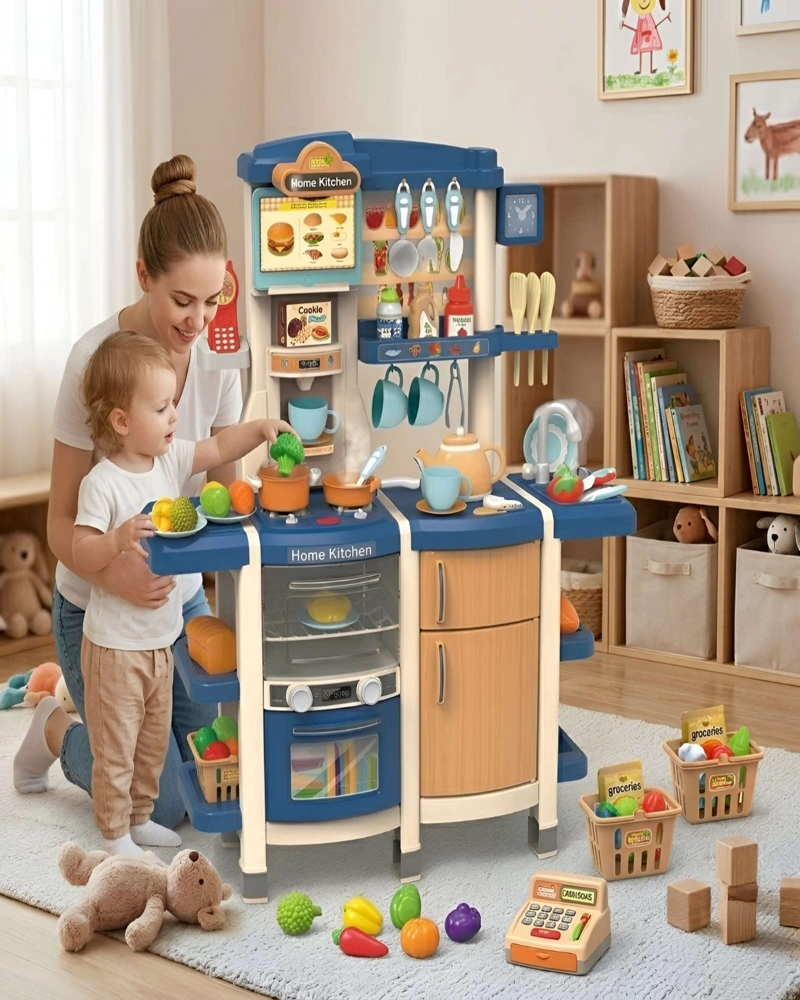 COCINA DE JUGUETE INFANTIL 100CM CON SONIDO, AGUA Y 66 ACCESORIOS - 2
