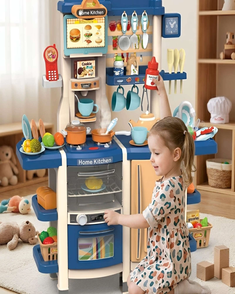COCINA DE JUGUETE INFANTIL 100CM CON SONIDO, AGUA Y 66 ACCESORIOS - 3