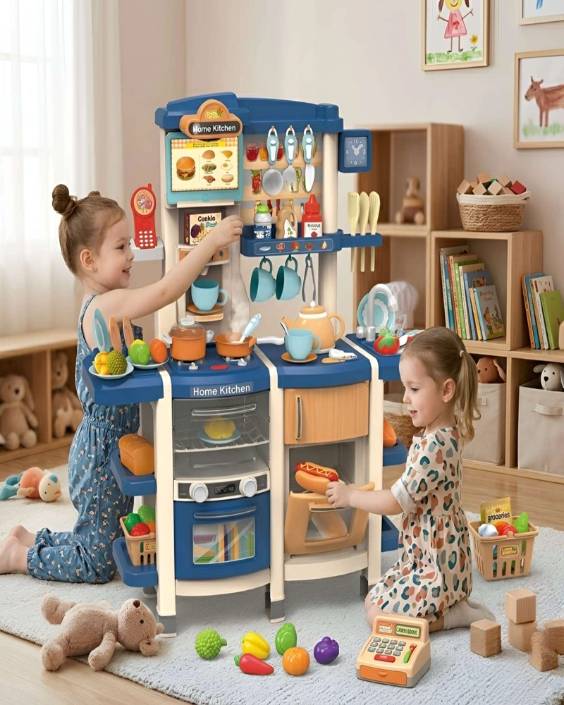 COCINA DE JUGUETE INFANTIL 100CM CON SONIDO, AGUA Y 66 ACCESORIOS - 4