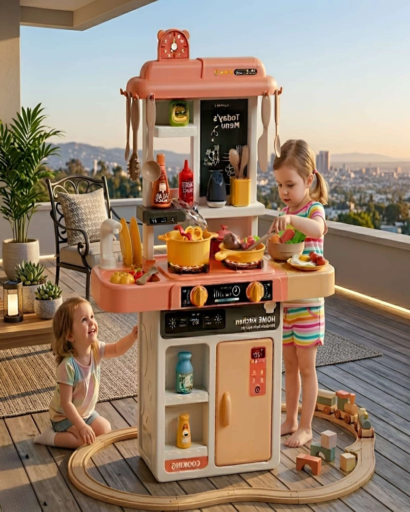 COCINA DE JUGUETE INFANTIL 68CM CON LUZ, SONIDO Y 43 ACCESORIOS - 1
