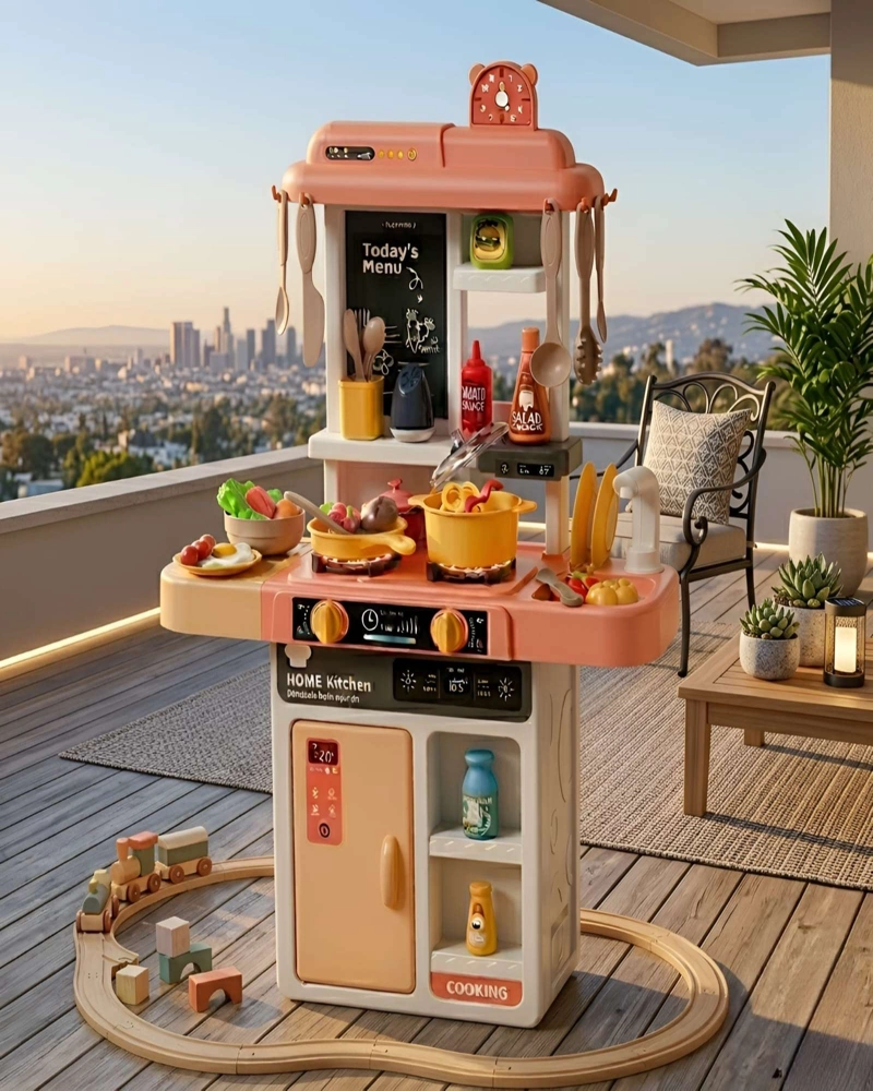 COCINA DE JUGUETE INFANTIL 68CM CON LUZ, SONIDO Y 43 ACCESORIOS - 2